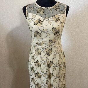 CANDALITE PETITE Gold Floral Party Dress